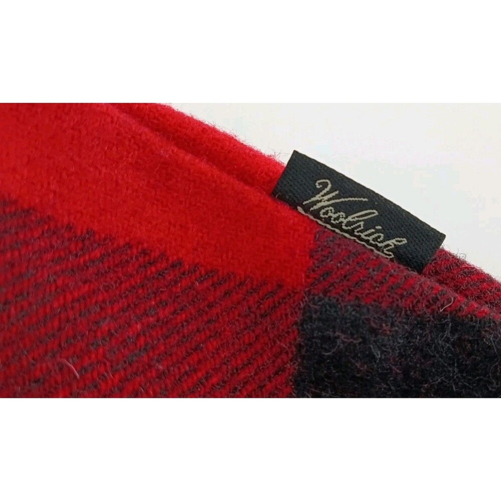 Buffalo Plaid Wool Blend Mini Skirt Red Black Lined Pleated Cabincore Size 10 - Picture 4 of 12